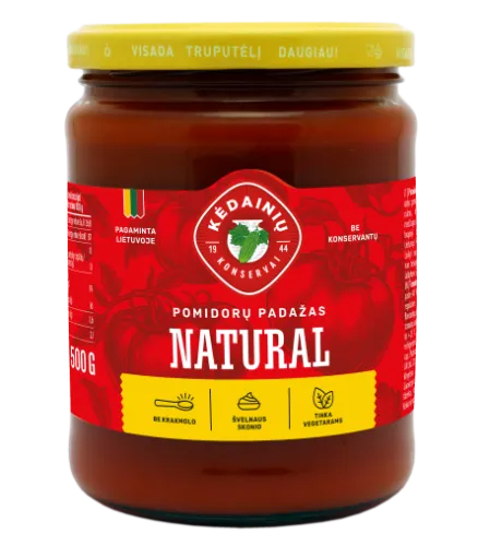 Pomidorų padažas KĖDAINIŲ Natural, 500g
