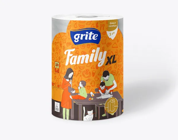 Papīra dvielis Grite Family XXL 2slāņi 1rullis