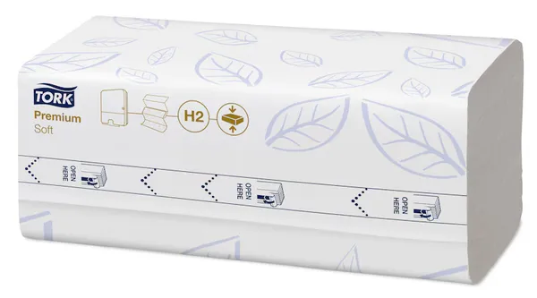 Papīra salvetes TORK Premium H2, 2 slāņi, 225 salvetes
