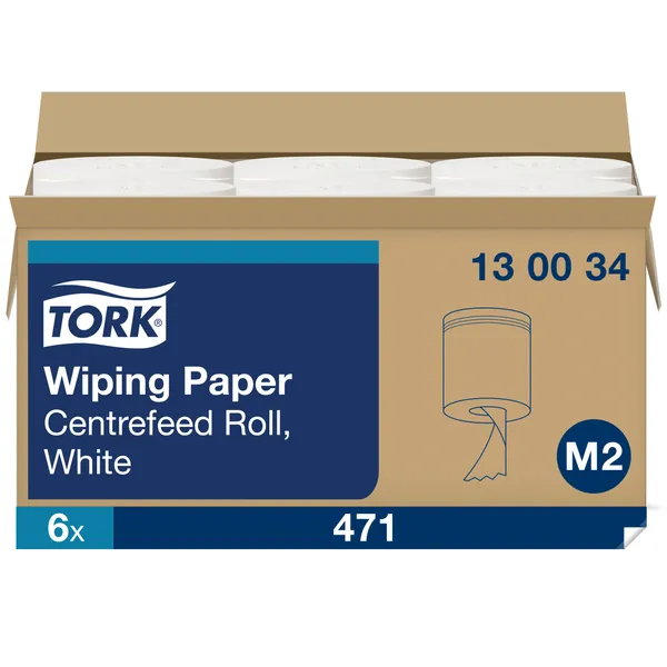 Popieriniai rankšluosčiai TORK M2 Advanced, 1 sl., baltos sp., 165 m, 130034