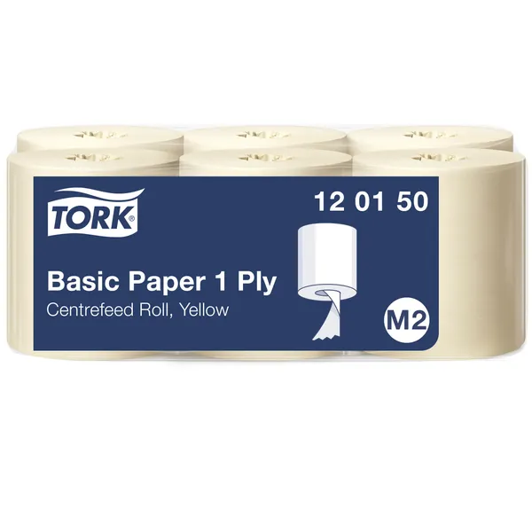 Popieriniai rankšluosčiai TORK M2 Universal, 1 sl., gelsvos sp., 300 m, 120150
