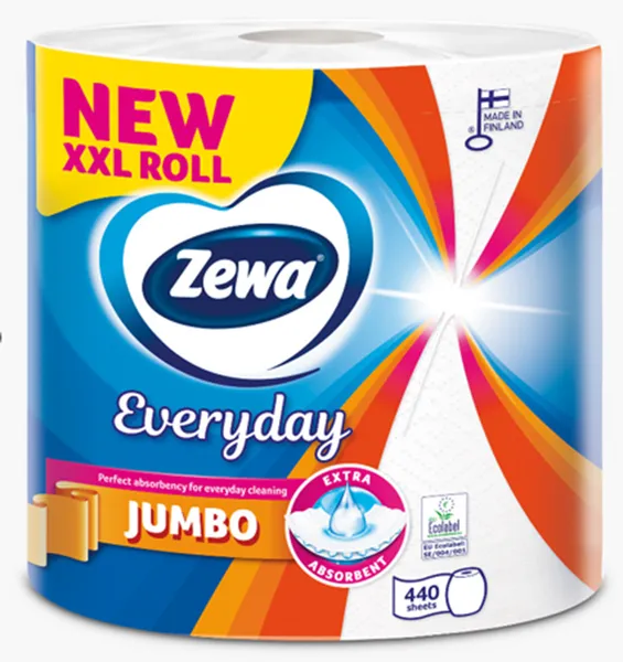 Popieriniai rankšluosčiai ZEWA,  Jumbo, 2 sluoksnių, 440 lapelių