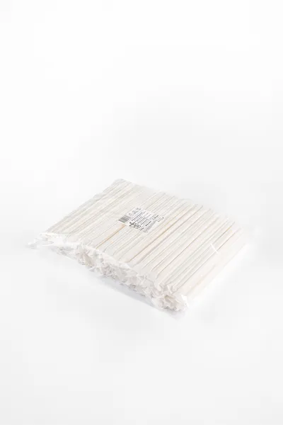 Popieriniai šiaudeliai, balti, individualiai supakuoti, D 8 mm, L 23 cm, 250 vnt