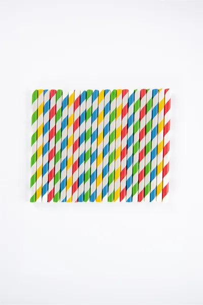 Popieriniai šiaudeliai ZigZag, spalvoti/dryžuoti, D 7 mm, L 23 cm, 150 vnt