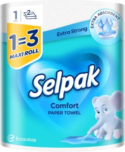 Popierinis rankšluostis SELPAK Maxi Roll 270 vnt. lapelių, 41,85 m.