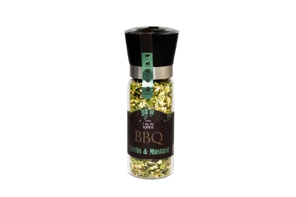 Prieskonių mišinys I AM THE SPICE, BBQ Herbs & Mustard, malūnėlyje, 90 g