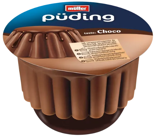 Pudingas MÜLLER šokoladinis su šokolado užpilu, 450g, 2,1%
