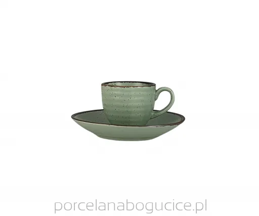 Krūze CIRCUS Green, ar apakštasīti, 100 ml, H 6 cm