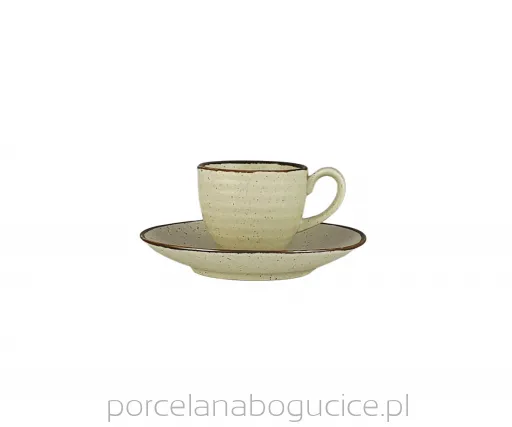 Krūze CIRCUS Sand, ar apakštasīti, 100 ml, H 6 cm