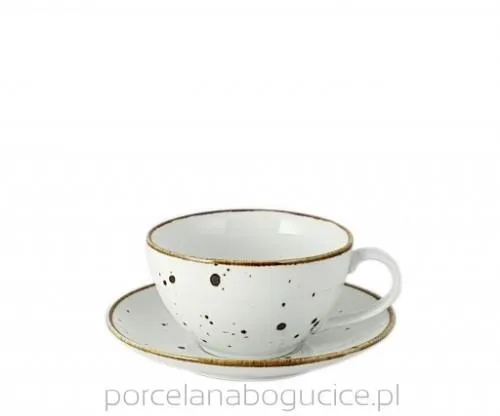 Puodelis COTTAGE White, su lėkštute, porcelianas, 400 ml, D 12 cm, H 7 cm, vnt