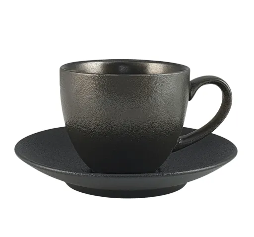 Krūze ar apakštasīti ALUMINIA TERREA, porcelāna, 300 ml, H 8.5 cm, 1gab