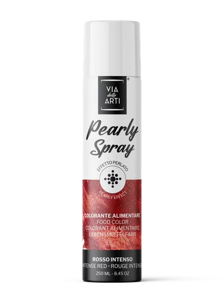 Maistiniai purškiami dažai PEARLY SPRAY, intensyvios raudonos spalvos azo free, 250ml