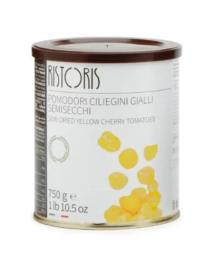 Tomāti ķiršu, pusžāvēti dzelteni, eļļā RISTORIS, 750g/450g