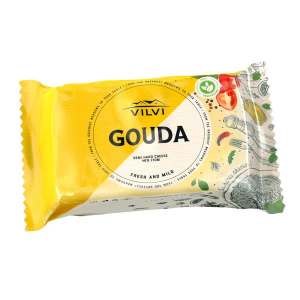Puskietis sūris VILVI Gouda, 48%, RSM, 0,24 kg