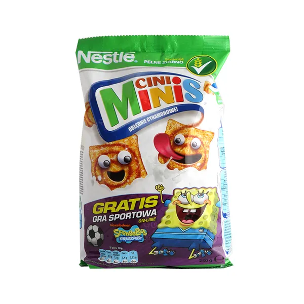 Pusryčių dribsniai NESTLE, Cini Minis, su cinamonu, 250 g