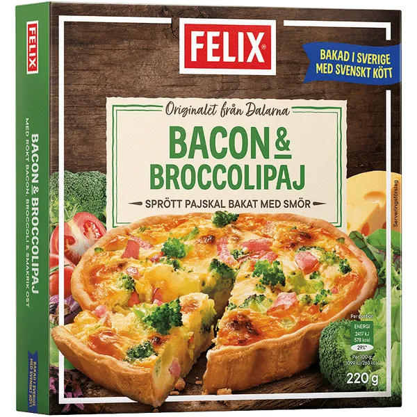 Pyragas FELIX, su kiauliena ir brokoliais, 220 g