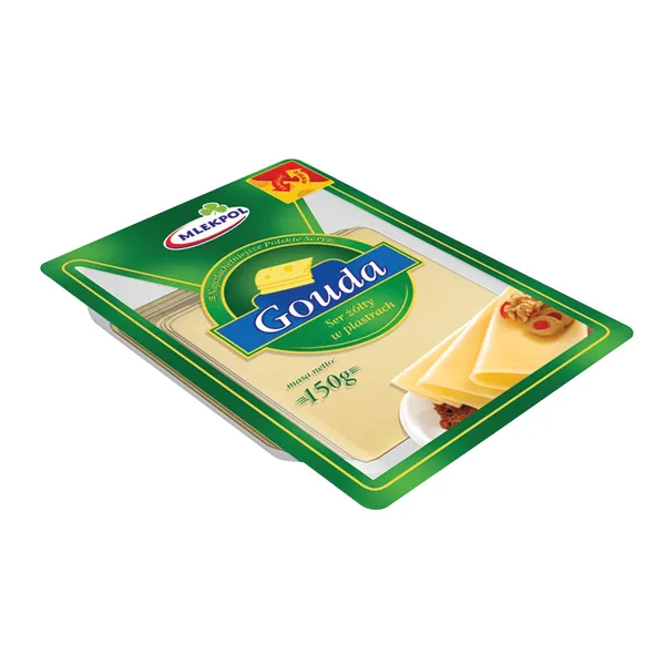 Fermentinis sūris Gouda MLEKPOL, raikytas, 150 g (M)