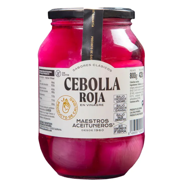 Raudonieji svogūnai  MAESTROS ACEITUNEROS, marinuoti, 800/420 g