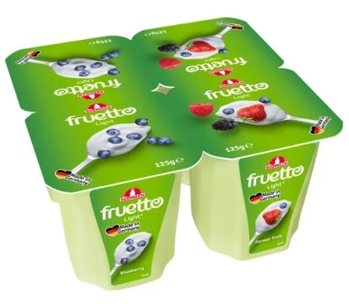 Rauginto pieno desertas FRUETTO LIGHT, su mėlynėmis ir miško uogomis, 125 g 0,2 % rieb.