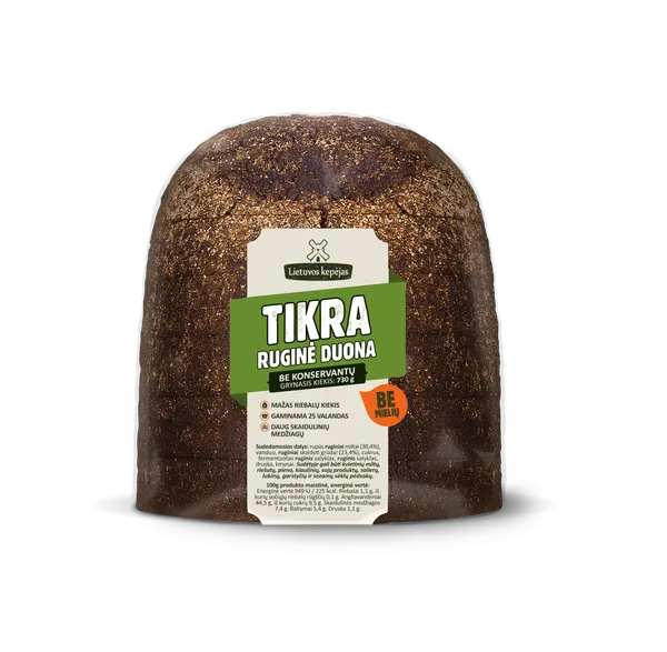 Ruginė duona, TIKRA, raikyta 730g