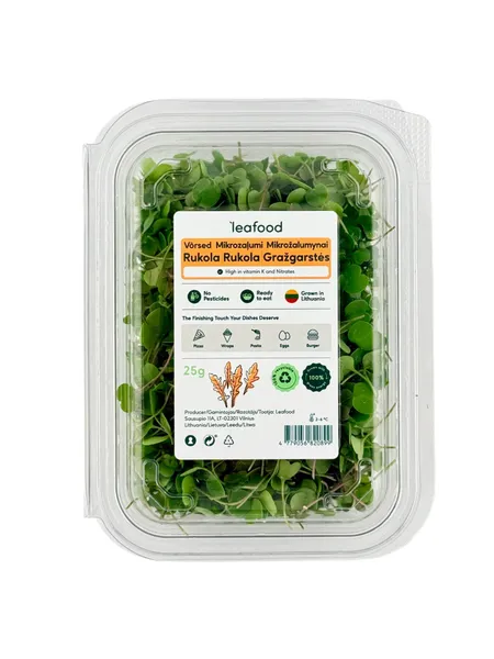 Rukolos mikrožalumynai LEAFOOD, 25g