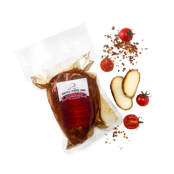 Rūkytas varškės sūris LILĖS SŪRIAI, su paprika ir saulėje džiovintais pomidorais, 20% rieb. ~380 g