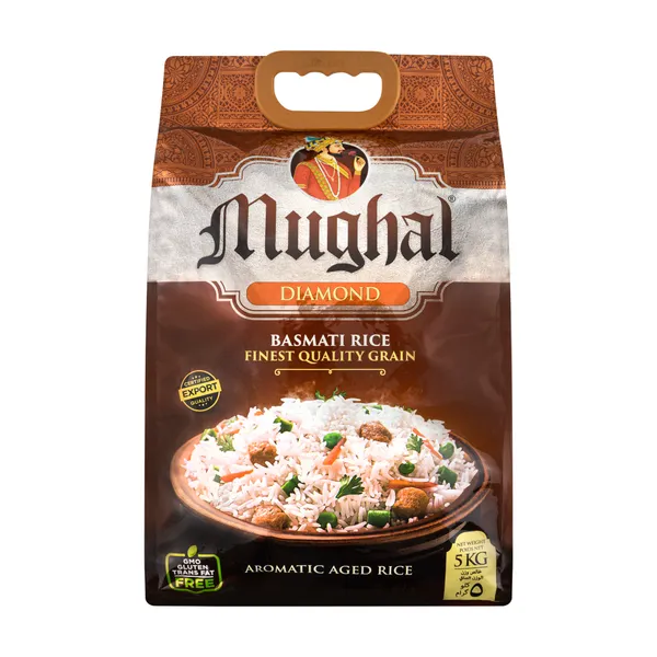 Ryžiai MUGHAL. Diamond, Basmati, ilgagrūdžiai, 5 kg