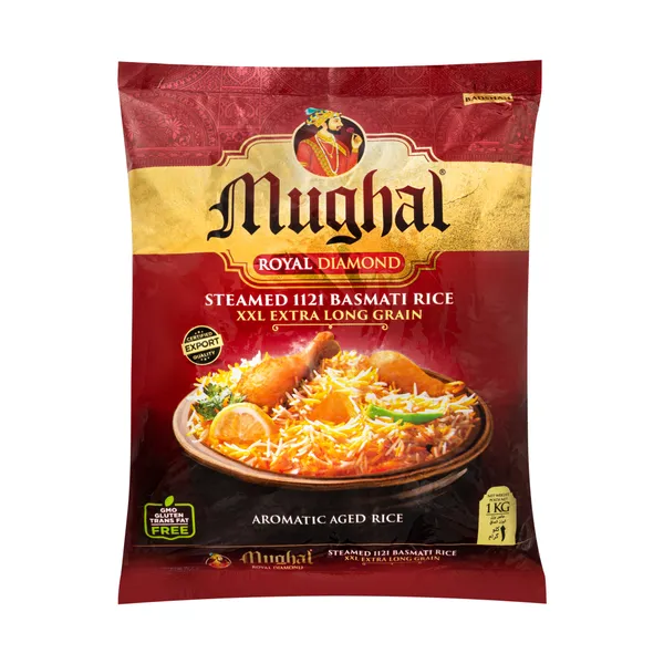 Ryžiai MUGHAL, Royal Diamond, Basmati, plikyti, ilgagrūdžiai, 1 kg
