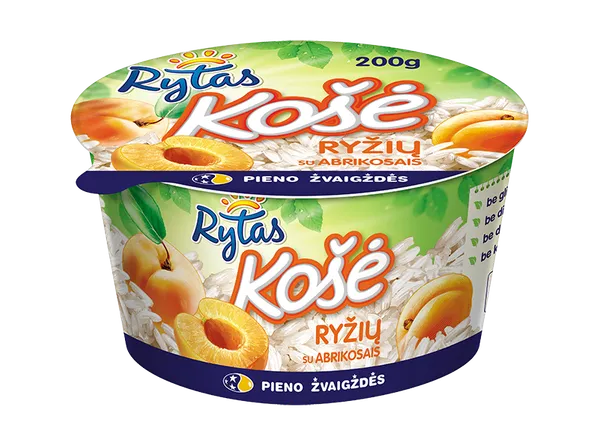 Ryžių košė RYTAS, 6%, abrikosų skonio, 200g
