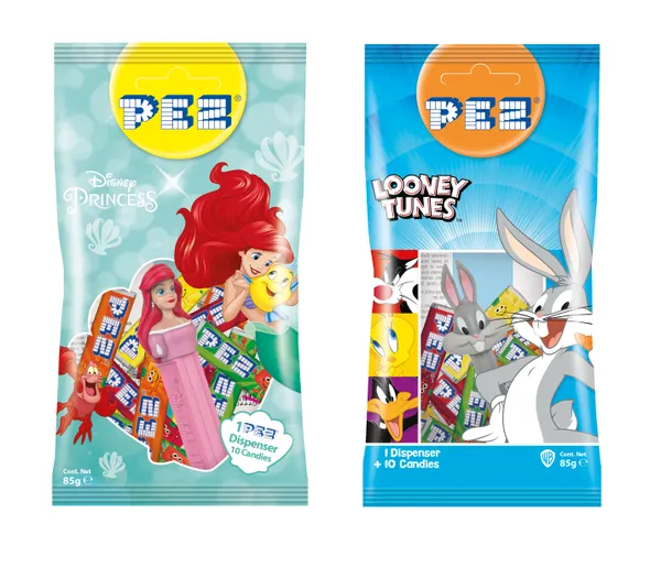 Saldainiai PEZ, įvairių skonių, su papildymu, 85 g
