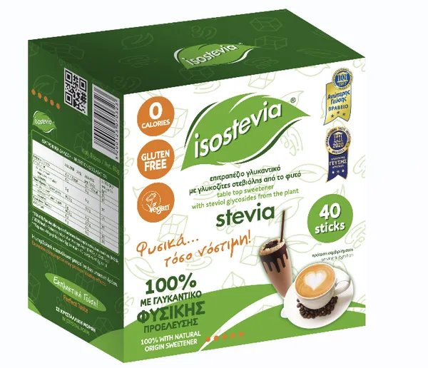 Saldiklių mišinys STEVIA, 40 pakelių, 80g