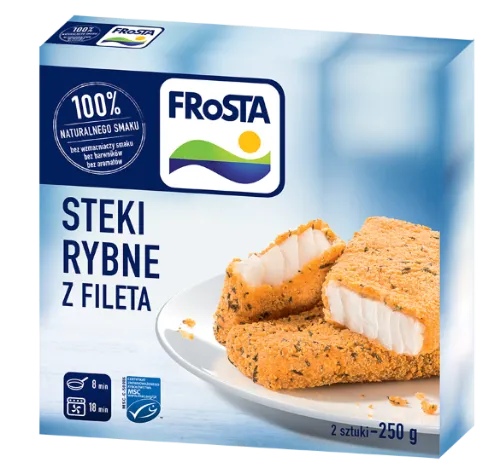Šaldyta aliaskinės rudagalvės menkės filė, džiūvėsėliuose, 250 g F6537K