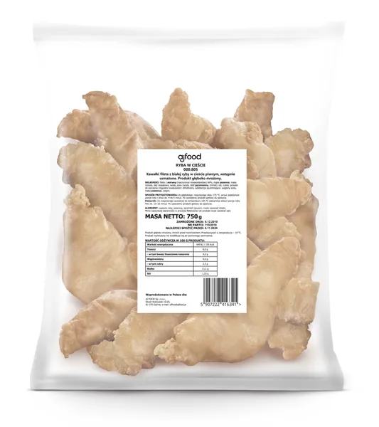 Šaldyta melsvoji ilgauodegė menkė AJ FOOD, alaus tešloje, 750 g