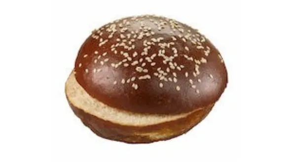 Šaldyta mėsainių bandelė Pretzel, su sezamo sėklomis, pjauta, 85g x 25 vnt