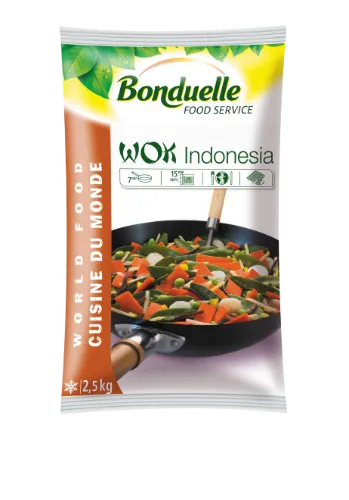 Šaldytas daržovių mišinys Wok Indonesia, BONDUELLE, 2,5kg