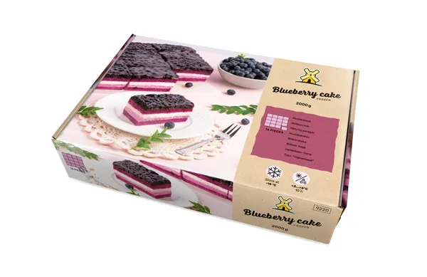 Šaldytas mėlynių skonio pyragas,(16vnt x 125g) 2 kg