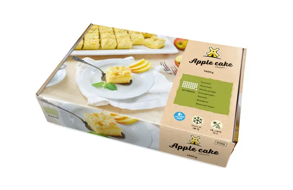 Šaldytas naminis obuolių pyragas,(32vnt x 43g) 1,4 kg