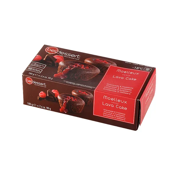 BELDESSERT Lavas kūka ar aveņu pildījumu 2x90g sald.