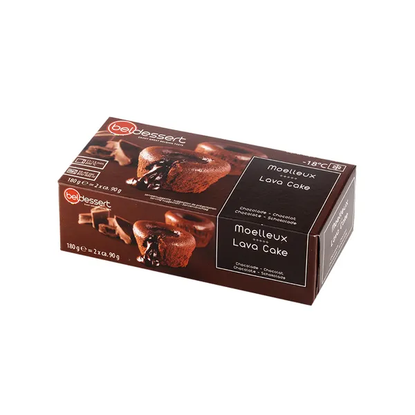 BELDESSERT Lavas kūka ar melnās šokolādes pildījumu 2x90g sald.