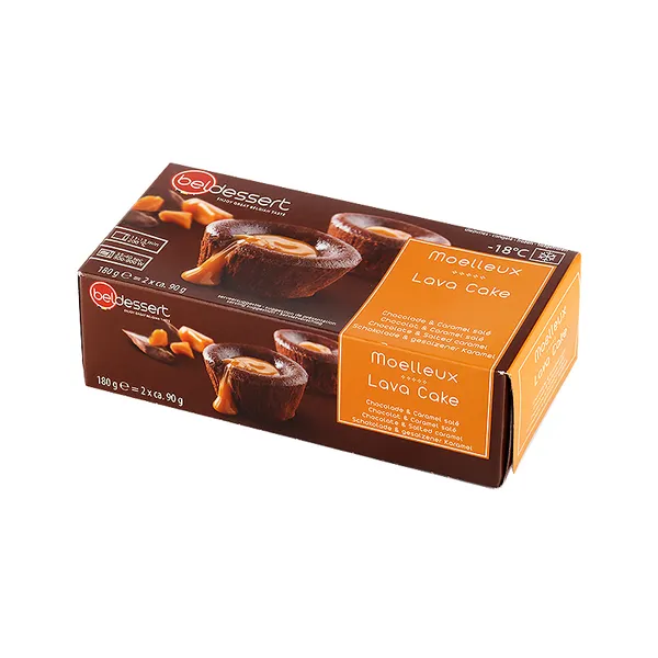 BELDESSERT Lavas kūka ar sāļo karameļu pildījumu 2x90g saldēta