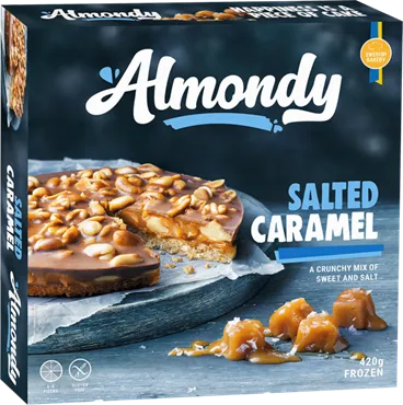 Saldēta sāļās karameles kūka ALMONDY 420g