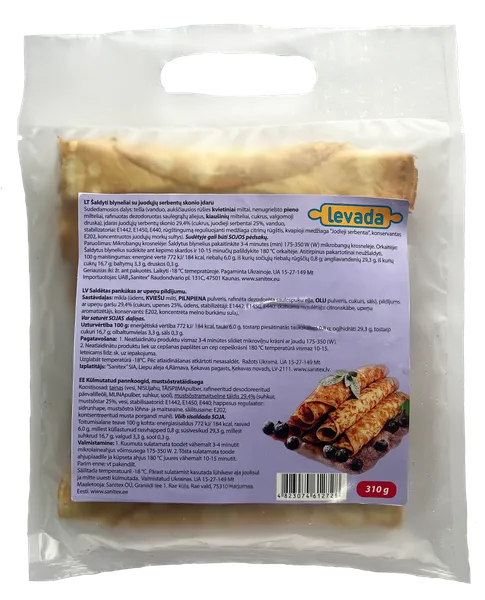 Saldētas pankūkas LEVADA ar upenēm, 52g x 6gab