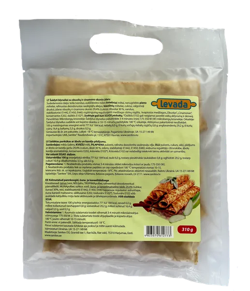 Saldētas pankūkas LEVADA ar āboliem un kanēli, 52g x 6gab