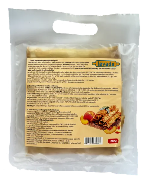 Saldētas pankūkas LEVADA ar persikiem, 52g x 6gab