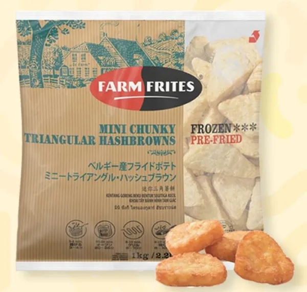 Šaldyti bulvių trikampiai HASHBROWNS mini, 1 kg
