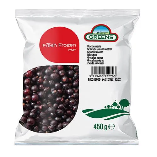 Šaldyti juodieji serbentai GREENS, 450 g