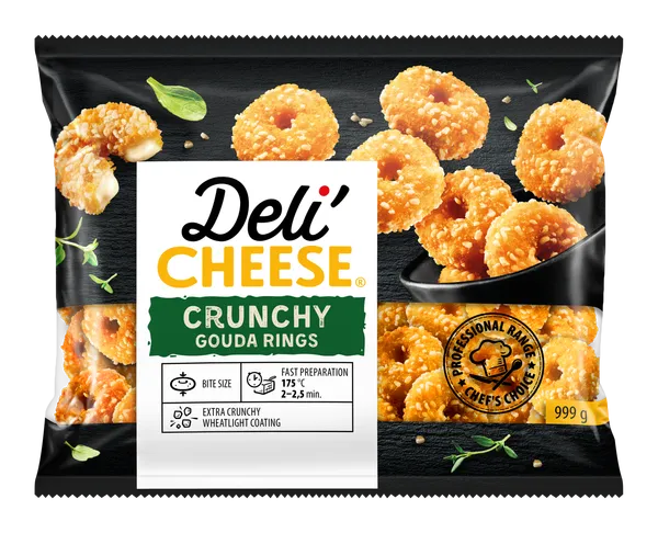Šaldyti sūrio žiedai Deli'Cheese, Gouda, 999 g