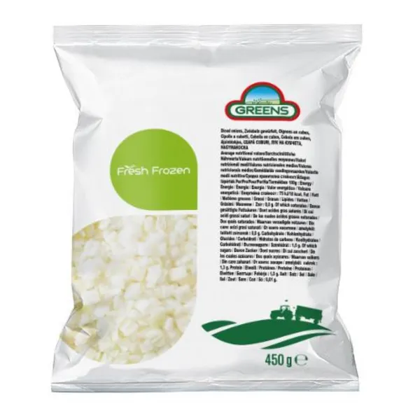 Saldēti sīpoli GREENS, kubiņos, 450g IQF