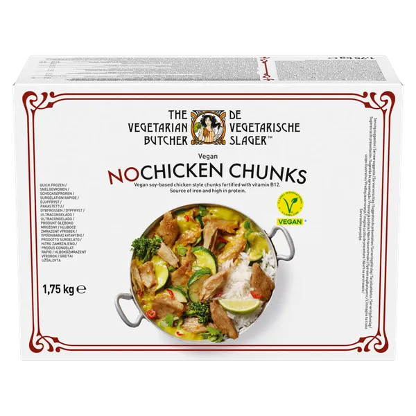 Šaldyti veganiški gabaliukai THE VEGETARIAN BUTCHER Nochicken chunks, 1,75 kg