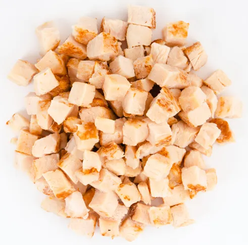Šaldyti virti kepti vištienos filė kubeliai 12x12 mm HENY,, 1 kg HALAL